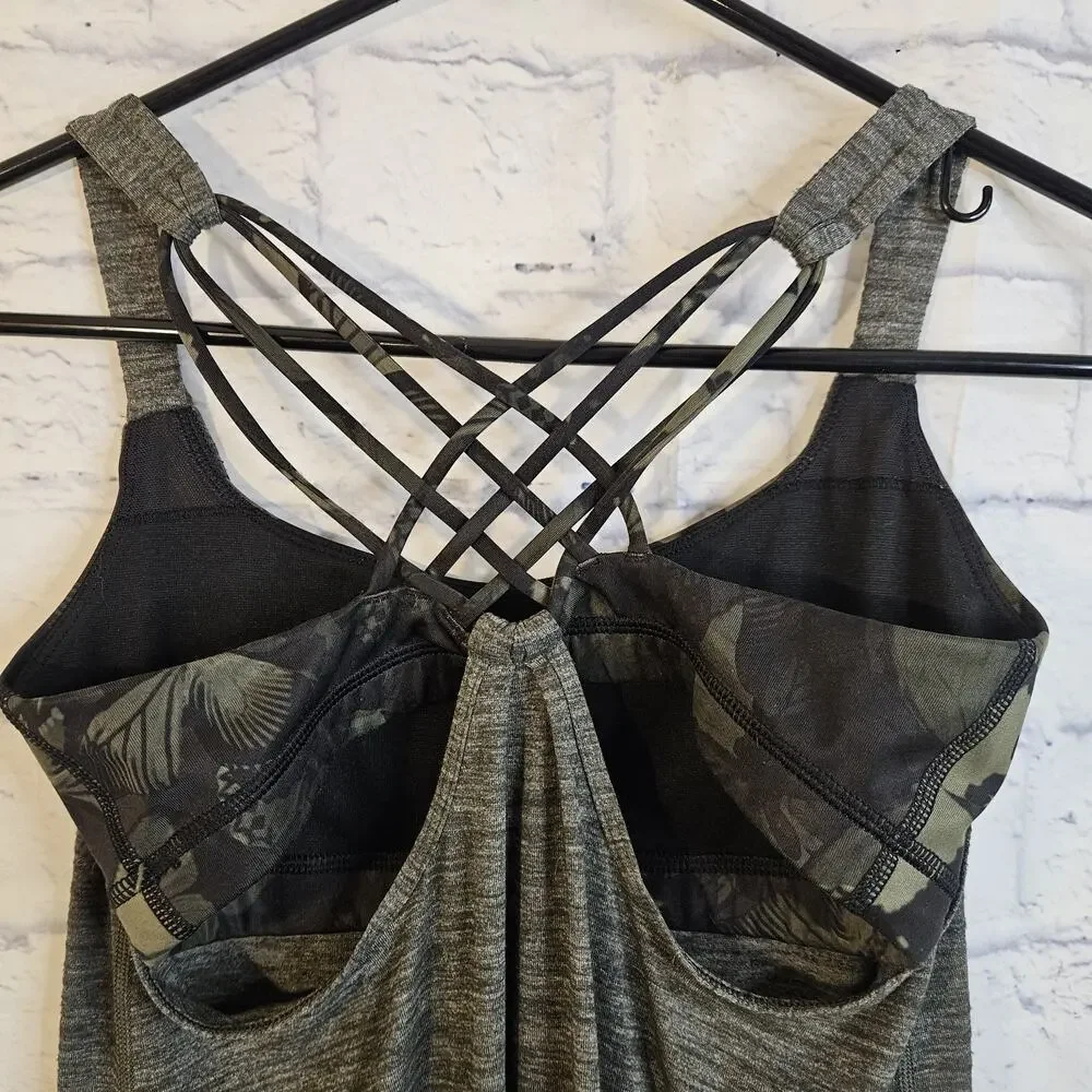 Lululemon Slay The Studio 2-In-1 Tank Gray Marled Athletic Size 4